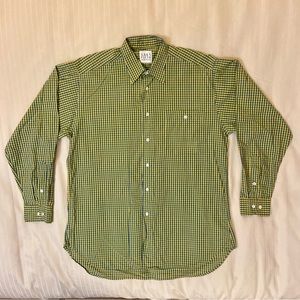 Saks Fifth Avenue checkered long sleeve w/ pocket yellow/green/blue sz M